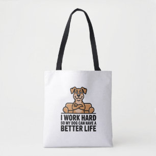 Bolso De Tela Cita Divertida de Perro Mimado Ilustración Sofá