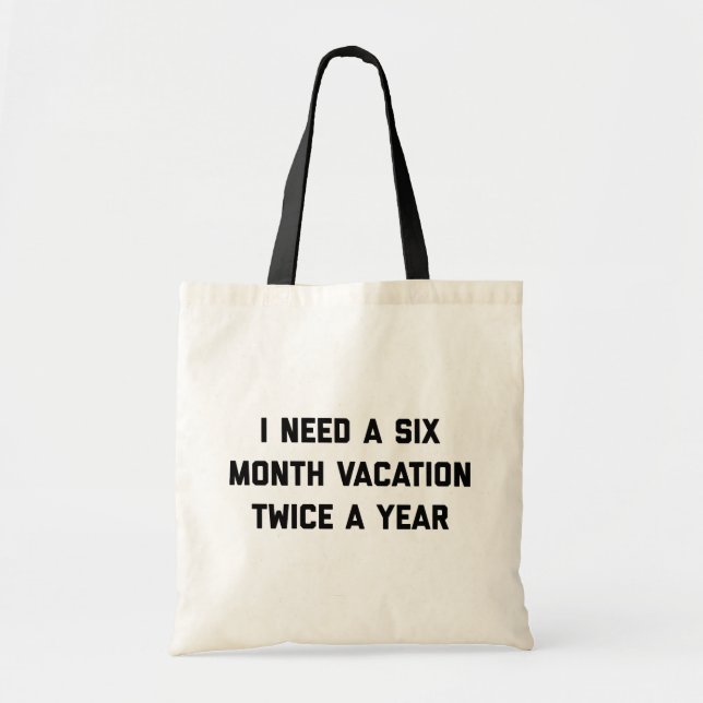 Bolso De Tela Cita divertida de vacaciones de seis meses (Frente)