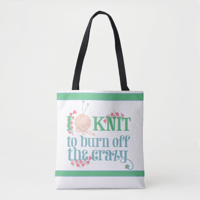 Bolso De Tela Cita divertida - I Knit - Proyecto Knitters (Anverso)