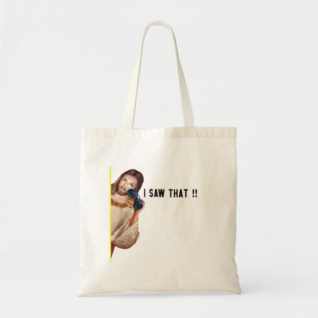 Bolso De Tela Cita divertida Jesús Meme Vi Que Mujeres Cristiana (Frente)