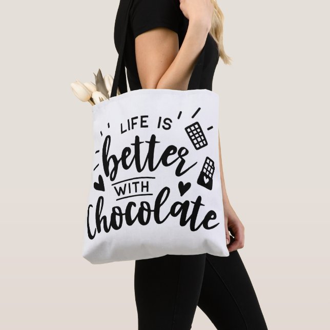 Bolso De Tela Cita divertida para adicto al chocolate con bombón (Detalle)