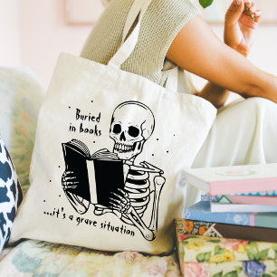 Bolso De Tela Cita Divertida Para Amantes De Libros Esqueleto Gó