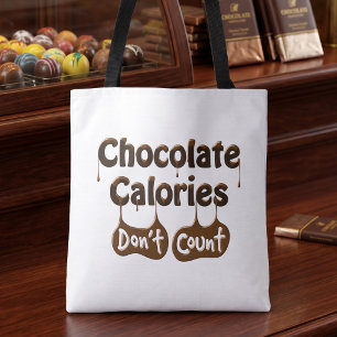 Bolso De Tela Cita divertida sobre la obsesión con el chocolate 