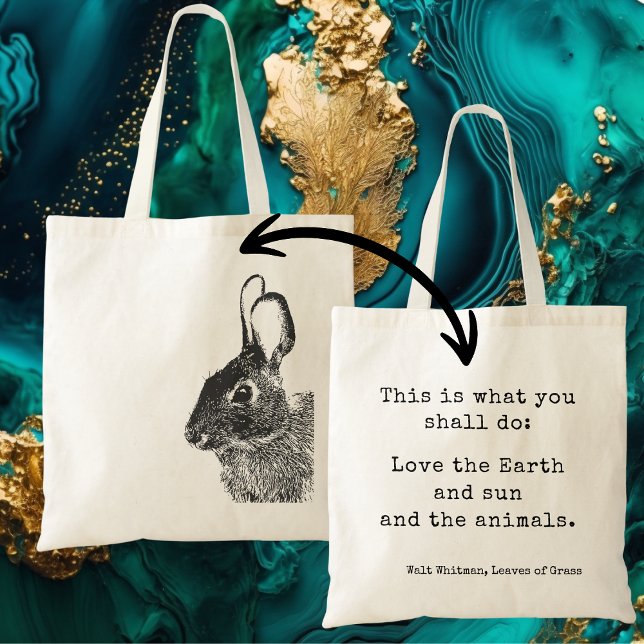 Bolso De Tela Cita ecológica simple para conejo negro (Subido por el creador)