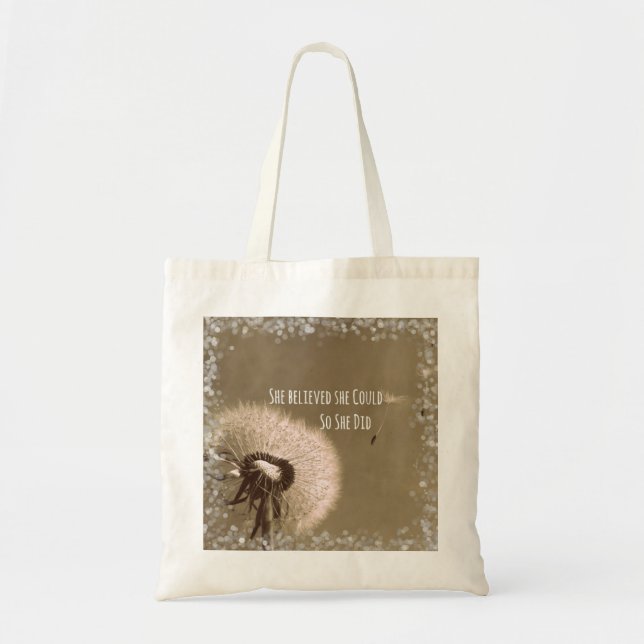 Bolso De Tela Cita: Ella creía que podía hacerlo así que lo hizo (Frente)