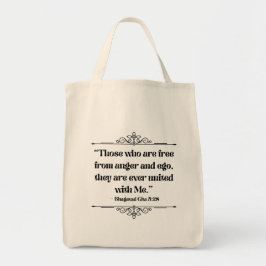 Bolso De Tela Cita espiritual Minimalista de Bhagavad Gita