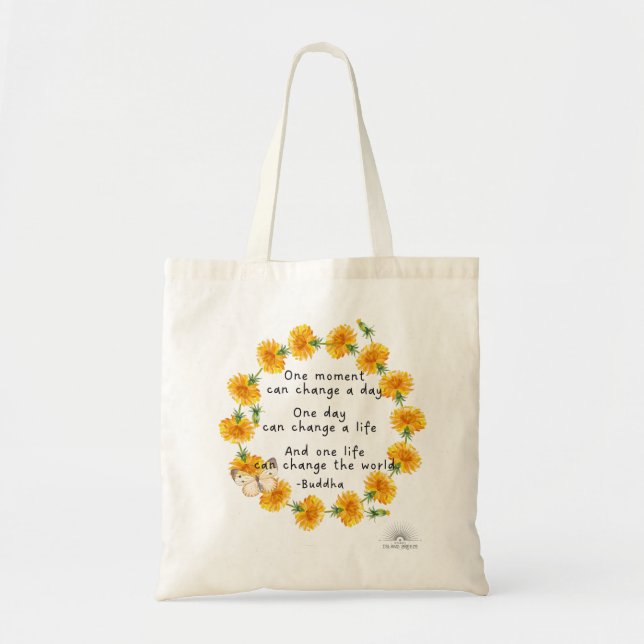 Bolso De Tela Cita feliz de Buda (Frente)