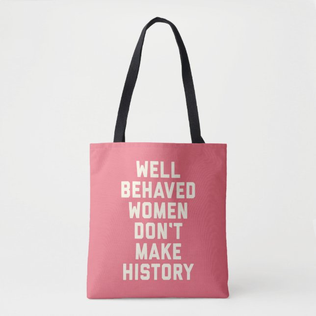 Bolso De Tela Cita feminista de buen comportamiento (Anverso)