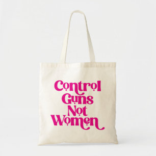 Bolso De Tela Cita feminista sobre el control rosado de las arma