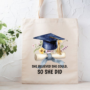 Bolso De Tela Cita Floral de Graduación Personalizada Inspirador