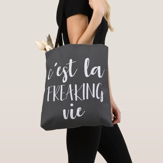 Bolso De Tela Cita francesa divertida de C'est La Freaking Vie (Detalle)