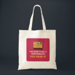 Bolso De Tela Cita graciosa de la fotografía<br><div class="desc">¿Fotografía de amor? Obtén este diseño genial en tus productos. Un gran regalo para los amantes de la fotografía. El logotipo de la cámara fue realizado por Freepik.com.</div>