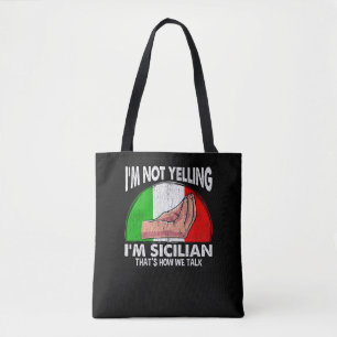 Bolso De Tela Cita graciosa de Sicilia para gritar siciliano