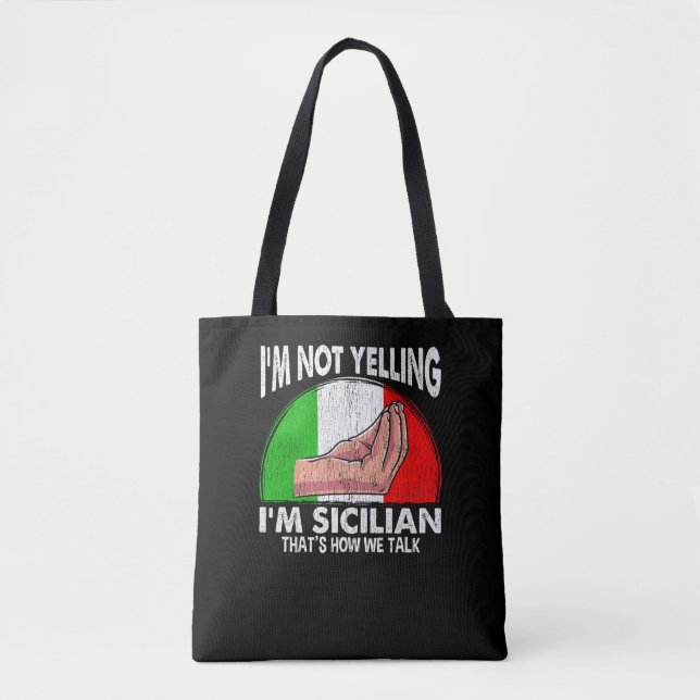 Bolso De Tela Cita graciosa de Sicilia para gritar siciliano (Anverso)