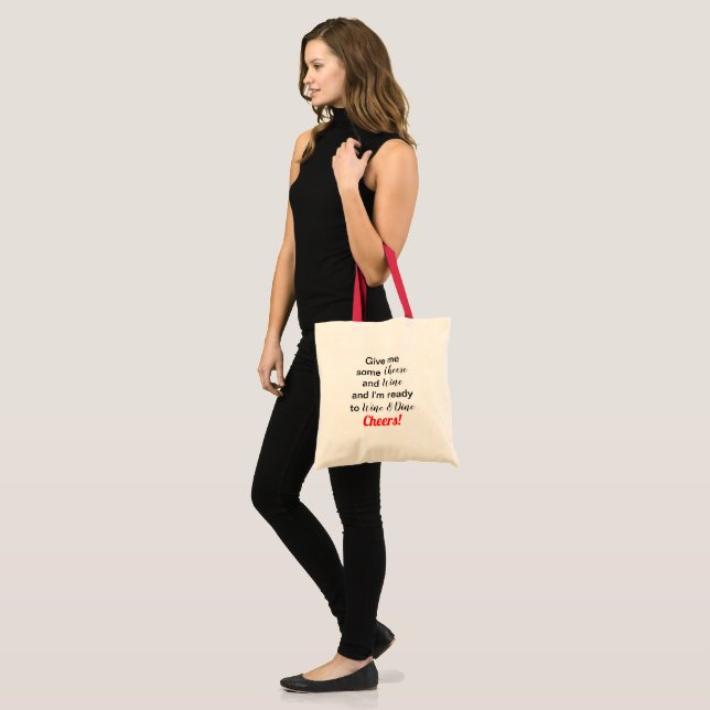 Bolso De Tela Cita humorística sobre queso de vino (Anverso (modelo))