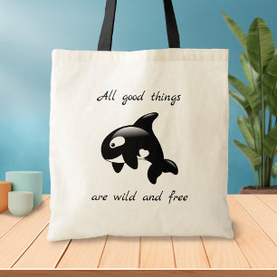 Bolso De Tela Cita Inspiradora de ballena asesina de orca