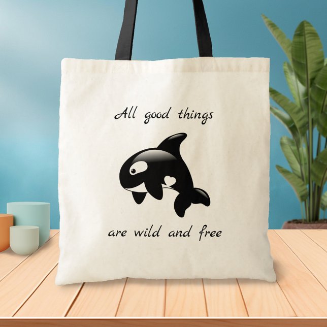 Bolso De Tela Cita Inspiradora de ballena asesina de orca (Subido por el creador)