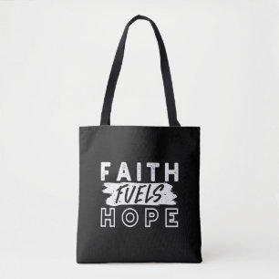 Bolso De Tela Cita Inspiradora de Fe – La Fe Alimenta la Esperan