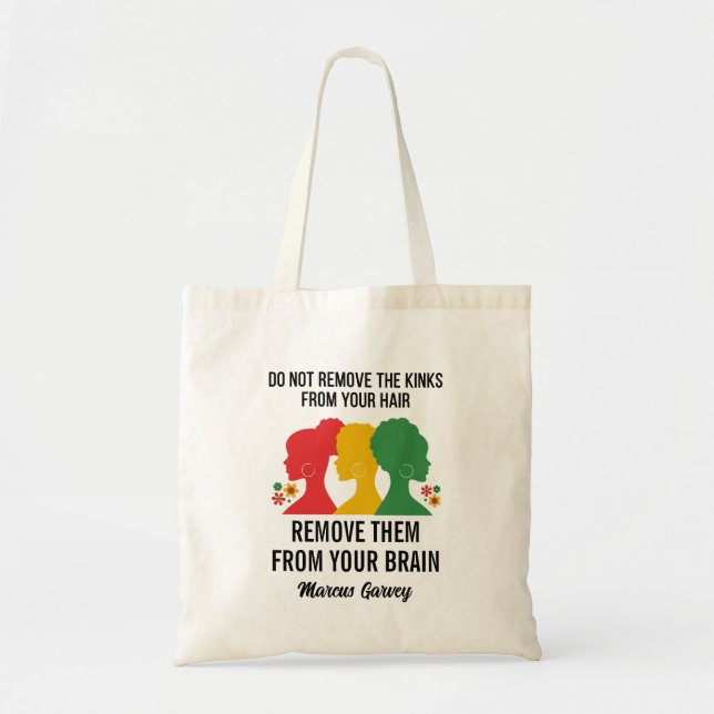 Bolso De Tela Cita Inspiradora del PELO NEGRO AFRO (Frente)