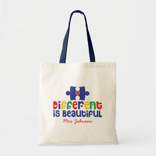 Bolso De Tela Cita Inspiradora del profesor de autismo (Frente)