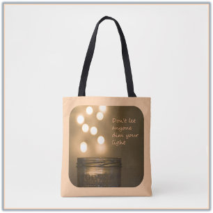 Bolso De Tela Cita inspiradora Mason Jar Lights