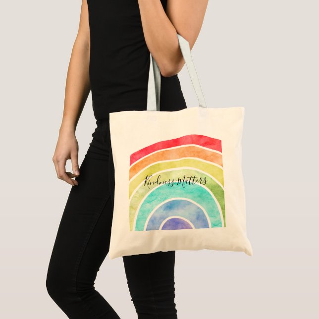 Bolso De Tela Cita inspiradora personalizada con arcoiris (Anverso (producto))
