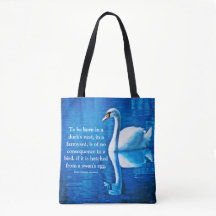 Cita inspiradora Reflexión de cisne azul y blanco