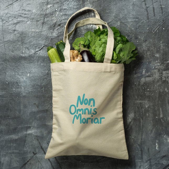 Bolso De Tela Cita latina antigua con letras de tinta azul (Subido por el creador)