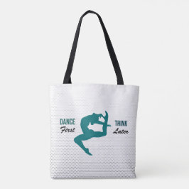 Bolso De Tela Cita moderna de danza blanca, negra y Verde azulad
