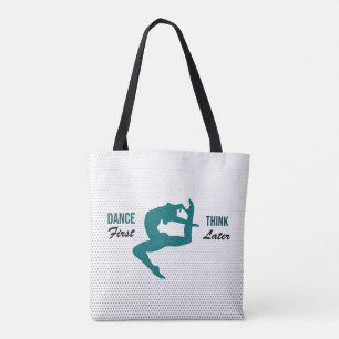 Bolso De Tela Cita moderna de danza blanca, negra y Verde azulad