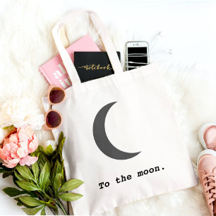 Bolso De Tela Cita moderna y simple a la luna