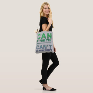Bolso De Tela Cita motivacional "Can if you try"