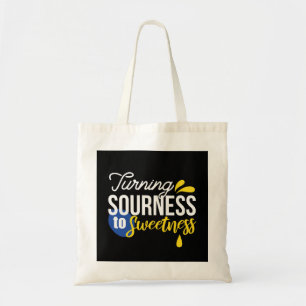 Bolso De Tela Cita motivacional de limón de amargo a dulce