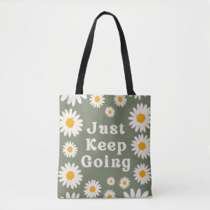 Bolso De Tela Cita motivacional floral para seguir adelante