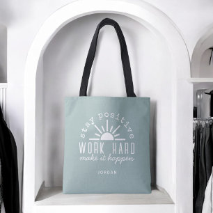 Bolso De Tela Cita Motivacional Positiva con Cualquier Nombre