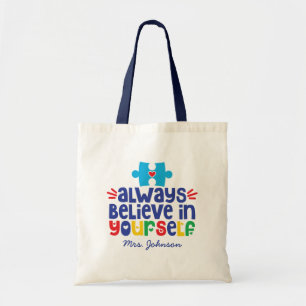 Bolso De Tela Cita motivacional Profesor de autismo personaliza