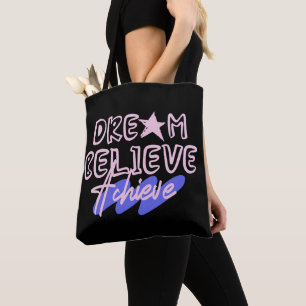 Bolso De Tela Cita Motivacional Sueña Cree Logra