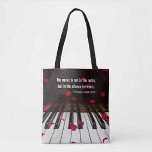 Bolso De Tela Cita musical sobre las llaves del piano para la bo