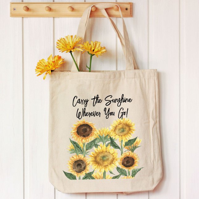 Bolso De Tela Cita personalizada de flor de girasol (In situ)