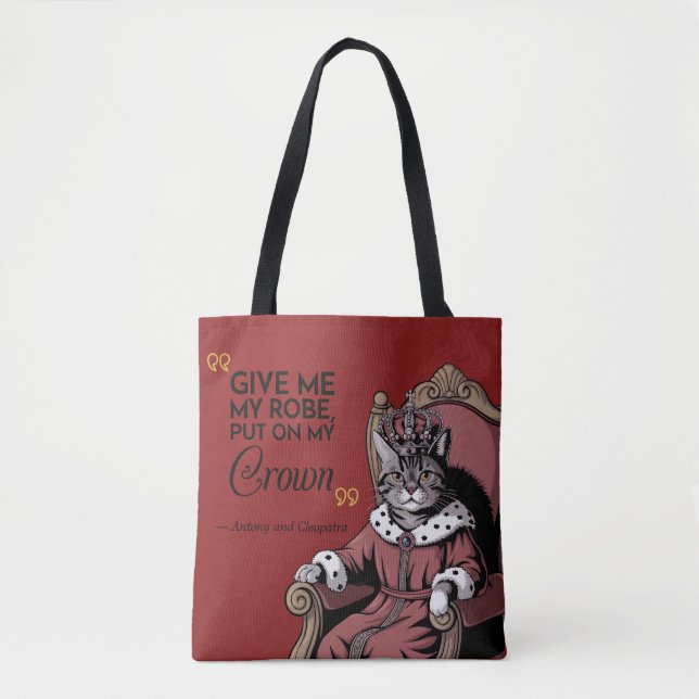 Bolso De Tela Cita real divertida Humor de gato bonito Shakespea (Anverso)