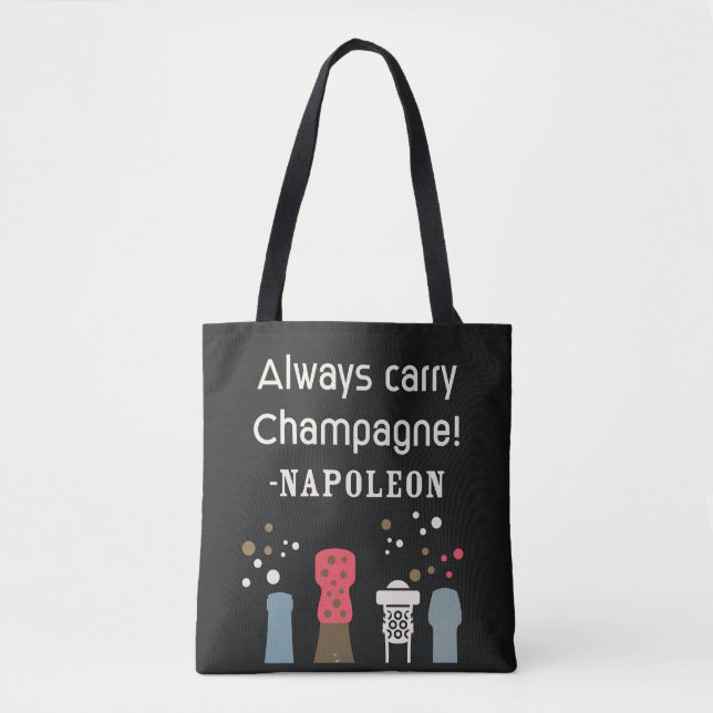 Bolso De Tela Cita Retro Champagne Napoleón Gourmet Francés Boni (Anverso)