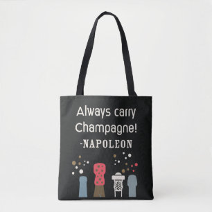 Bolso De Tela Cita Retro Champán Napoleón Monada Gourmet Francés