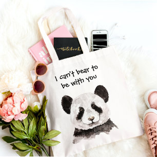 Bolso De Tela Cita Romántica Moderna Con Panda Blanco Y Negro