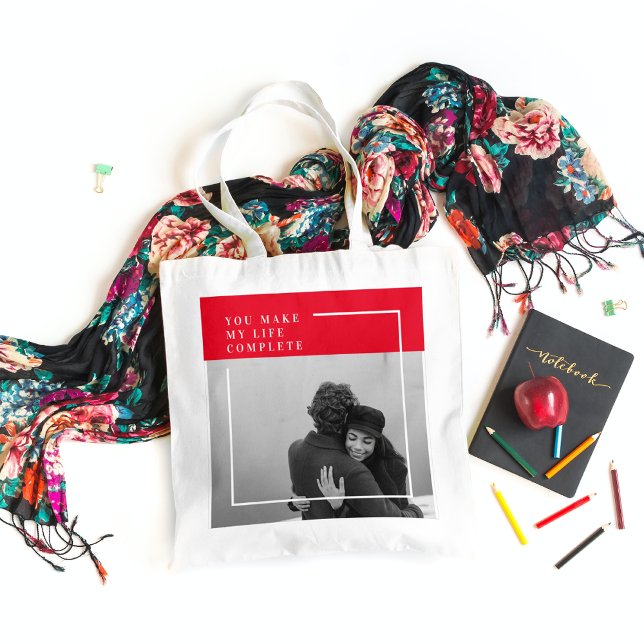 Bolso De Tela Cita romántica y foto | Valentines Gift (Subido por el creador)