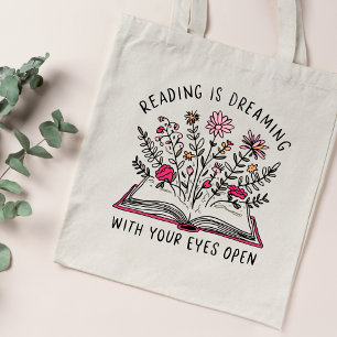 Bolso De Tela Citar Amante De Libro Soñando Con Ojos Abiertos