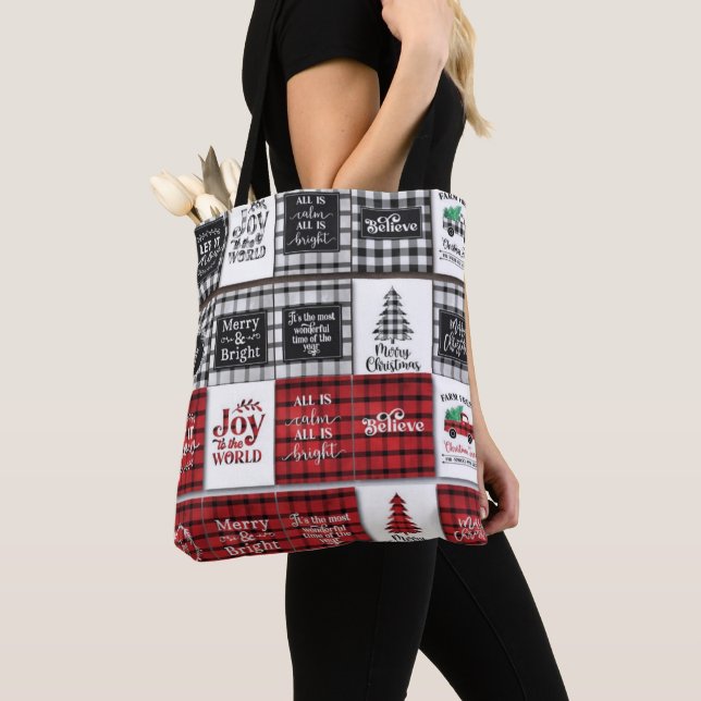 Bolso De Tela Citas de búfalo con Navidades (Detalle)