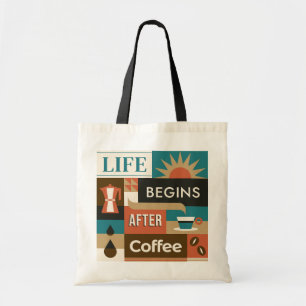 Bolso De Tela Citas de café coloreadas con nombre personalizado