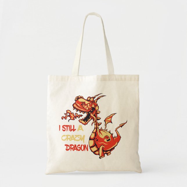 Bolso De Tela Citas De Dragones De Fuego Graciosas Y Cuidadas (Frente)