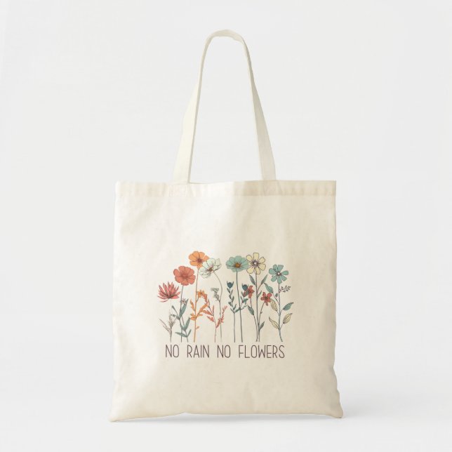 Bolso De Tela Citas de flores Inspiradoras de flores silvestres (Frente)