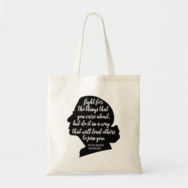 Bolso De Tela Citas de RBG, cita de Ginsburg, Ruth Bader Ginsbur (Frente)